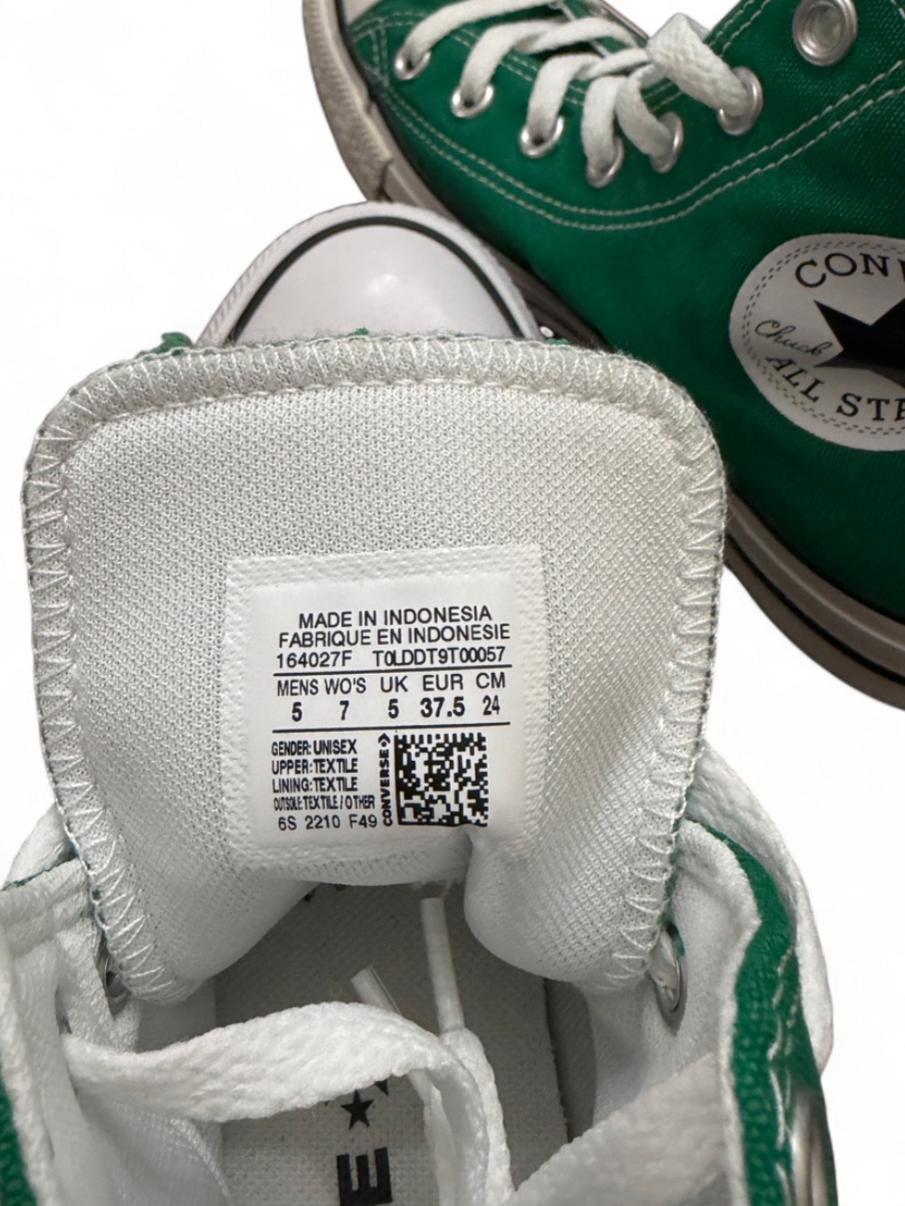 Converse Chuck Taylor All Star High-Top ‘Amazon Green’ Size US 7 Women’s/ 5 Men - Picture 8 of 9